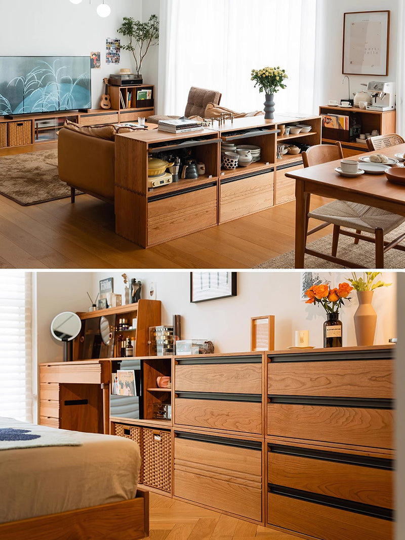 模組櫃實木多功能自由組合櫃電視櫃收納書櫃