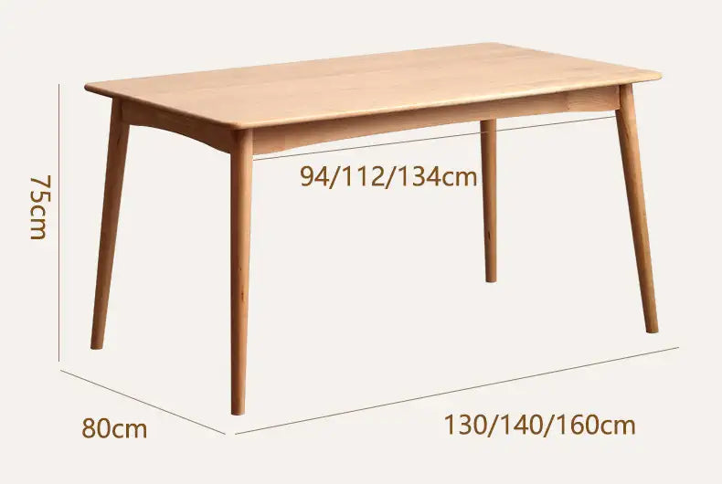 Nordic-style solid wood dining table for small apartments | Can also be used as a desk or workbench 产品细节