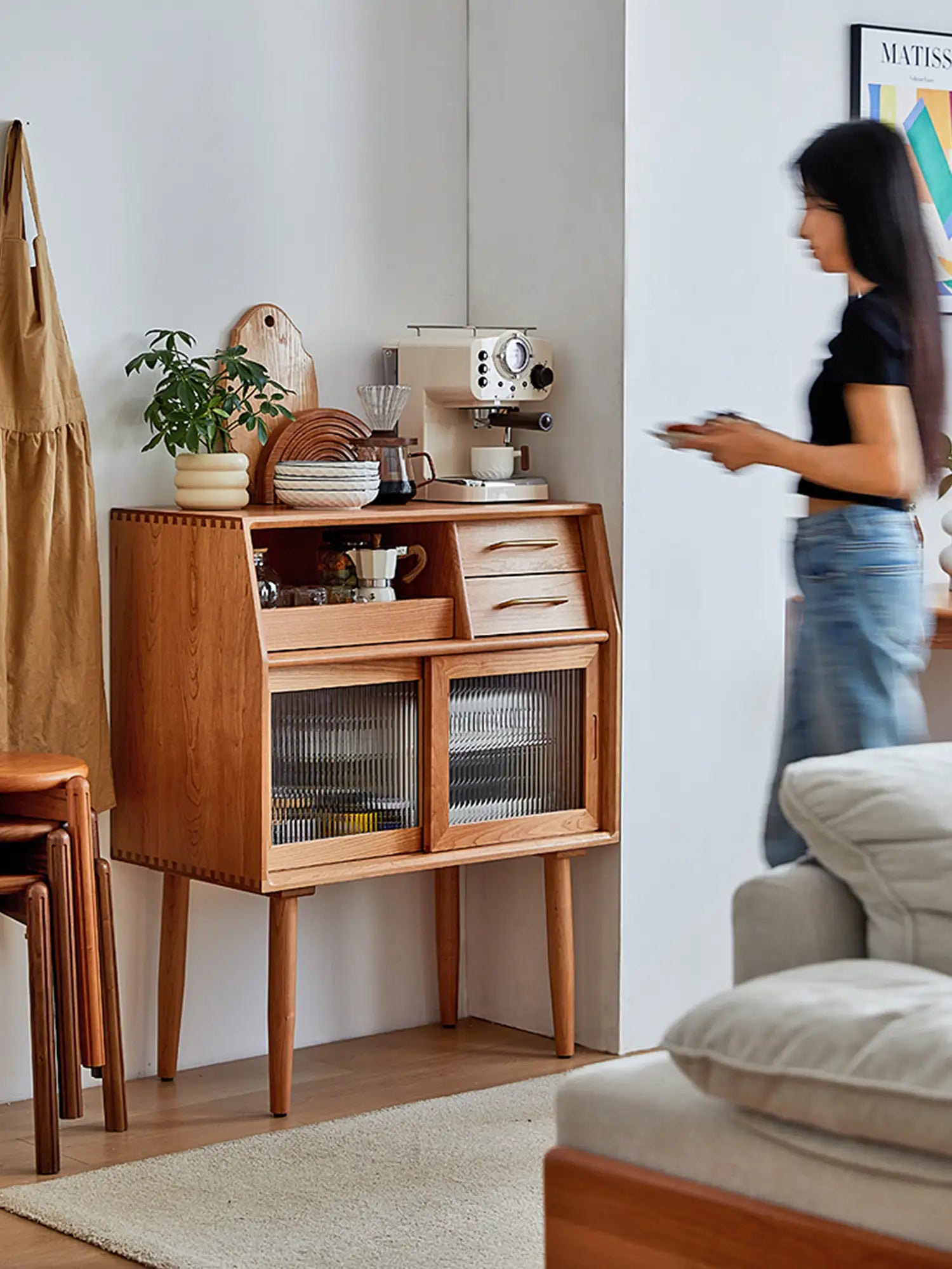 solid cherry wood sideboard cabinet 小戶型櫻桃木實木餐邊櫃