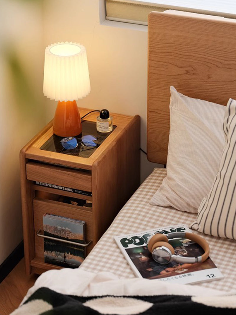 實木床頭櫃小型床頭櫃可移動收納櫃