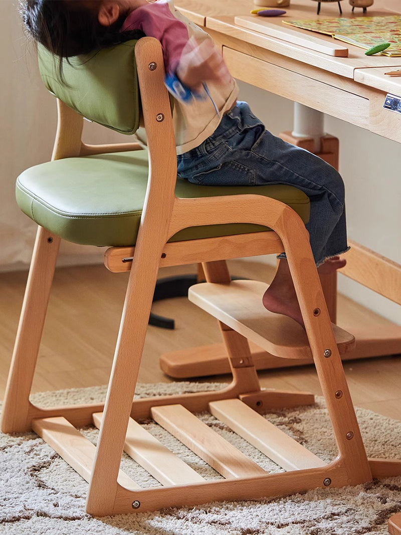 儿童学习椅全实木可升降简约调节高度宝宝餐椅多功能写字座椅