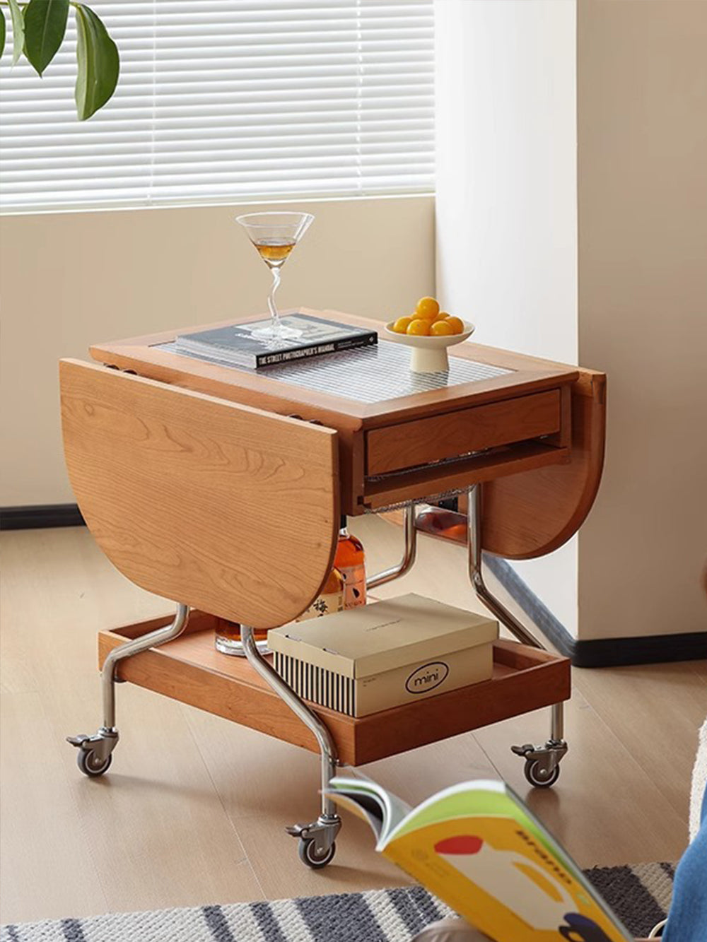 folding solid wood coffee table for small living room 摺疊實木茶几 適合小戶型客廳使用