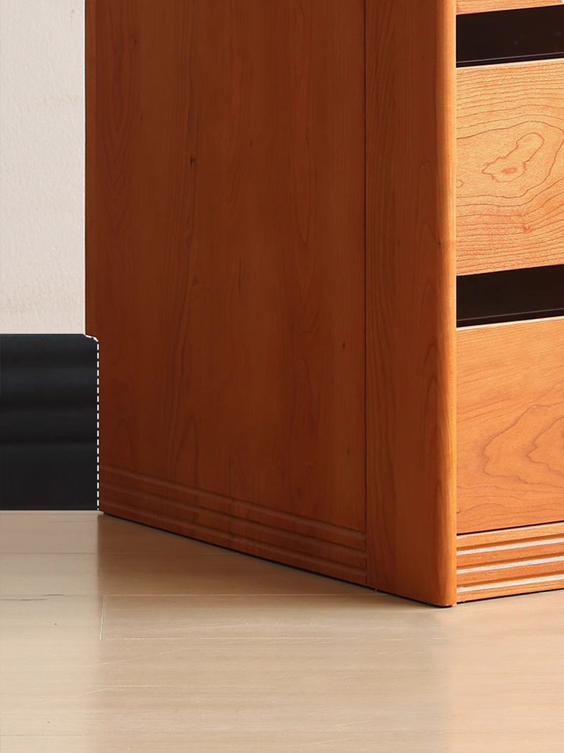 轉角書櫃實木極窄置物高窄書架櫻桃木落地夾縫收納櫃