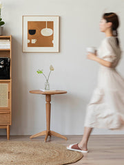 全實木咖啡桌圓形邊桌長方桌沙發邊桌