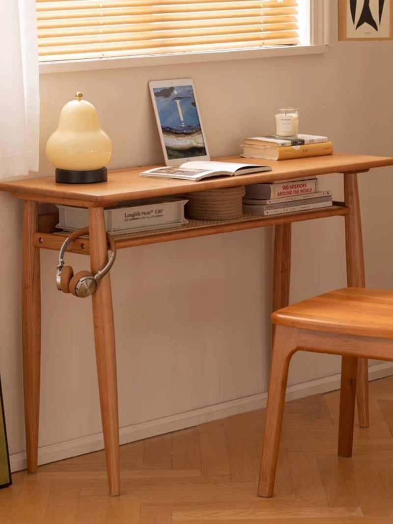 實木書桌學習辦公靠牆長條電腦桌