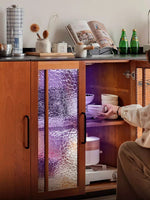 kitchen buffet cabinet with coffee machine and oven on top 檯面擺放咖啡機與烤箱的餐邊茶水櫃 廚房電器收納