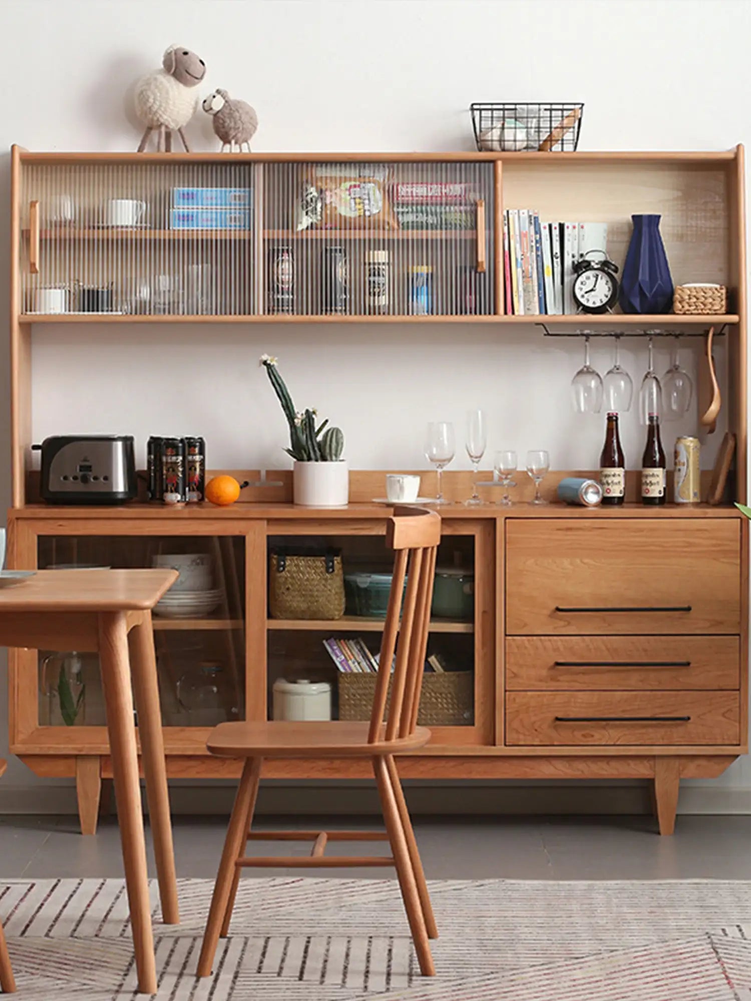 cherry wood kitchen sideboard 櫻桃木實木廚房餐邊櫃