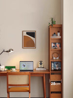 natural wood Japanese style tall bookcase