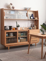 ダイニング用無垢材ハッチキャビネット 食器収納