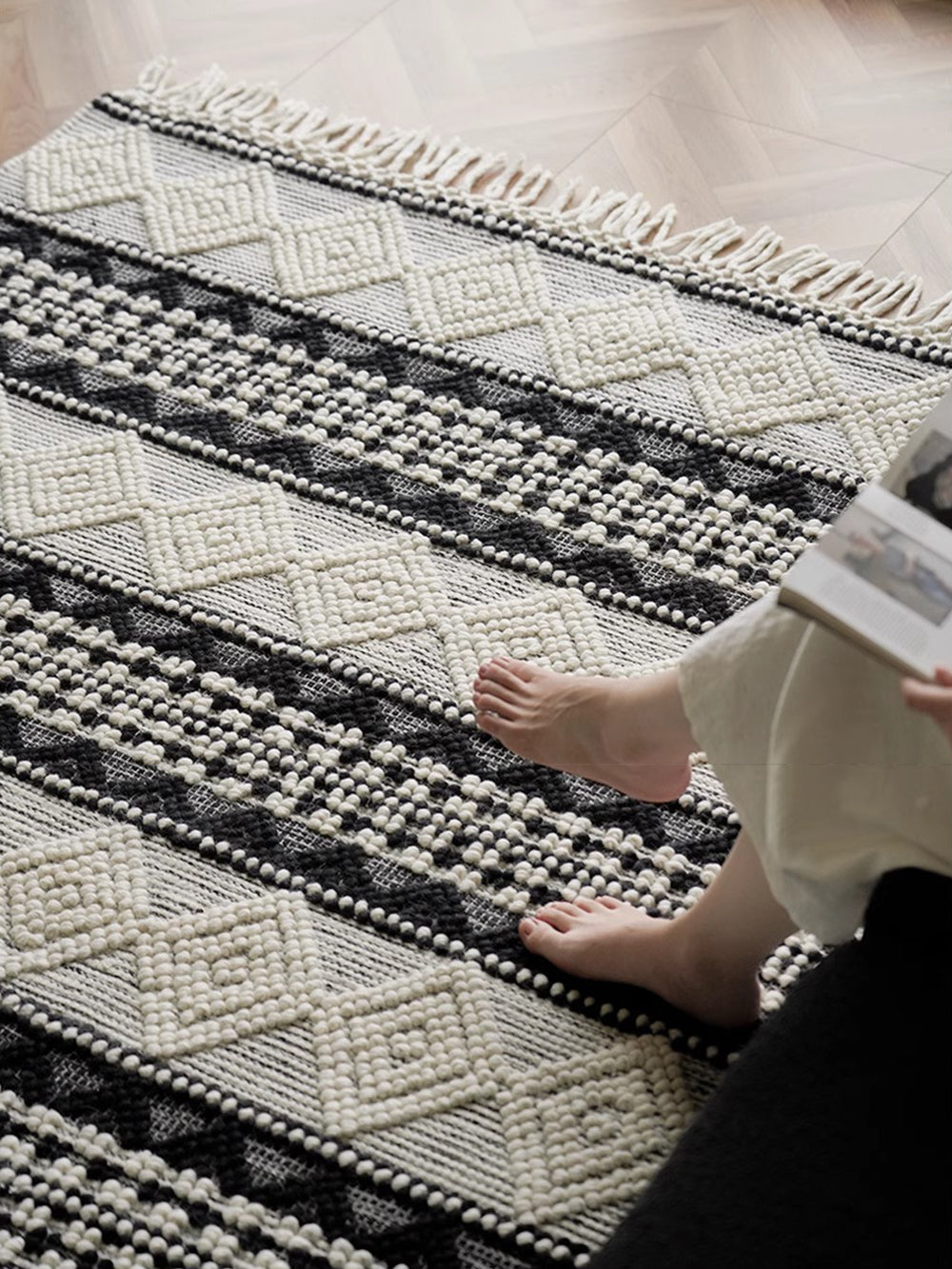 無膠環保羊毛地毯細節