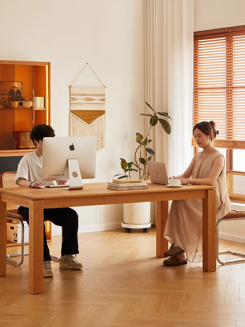 實木餐桌椅組合日式小户型櫻桃木書桌工作臺