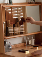 Japanese style wooden makeup desk with stool 日式原木化妝桌 搭配座椅的梳妝區
