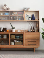 和北欧ミックスのチェリー無垢材ハイキャビネット