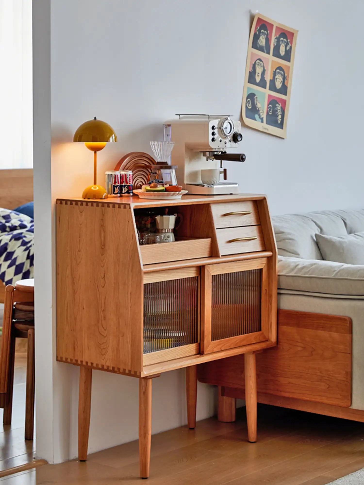 nordic solid wood sideboard for dining room 北歐風餐廳實木餐邊櫃