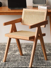 Cherry wood Chandigarh rattan armchair櫻桃木昌迪加爾藤編扶手椅