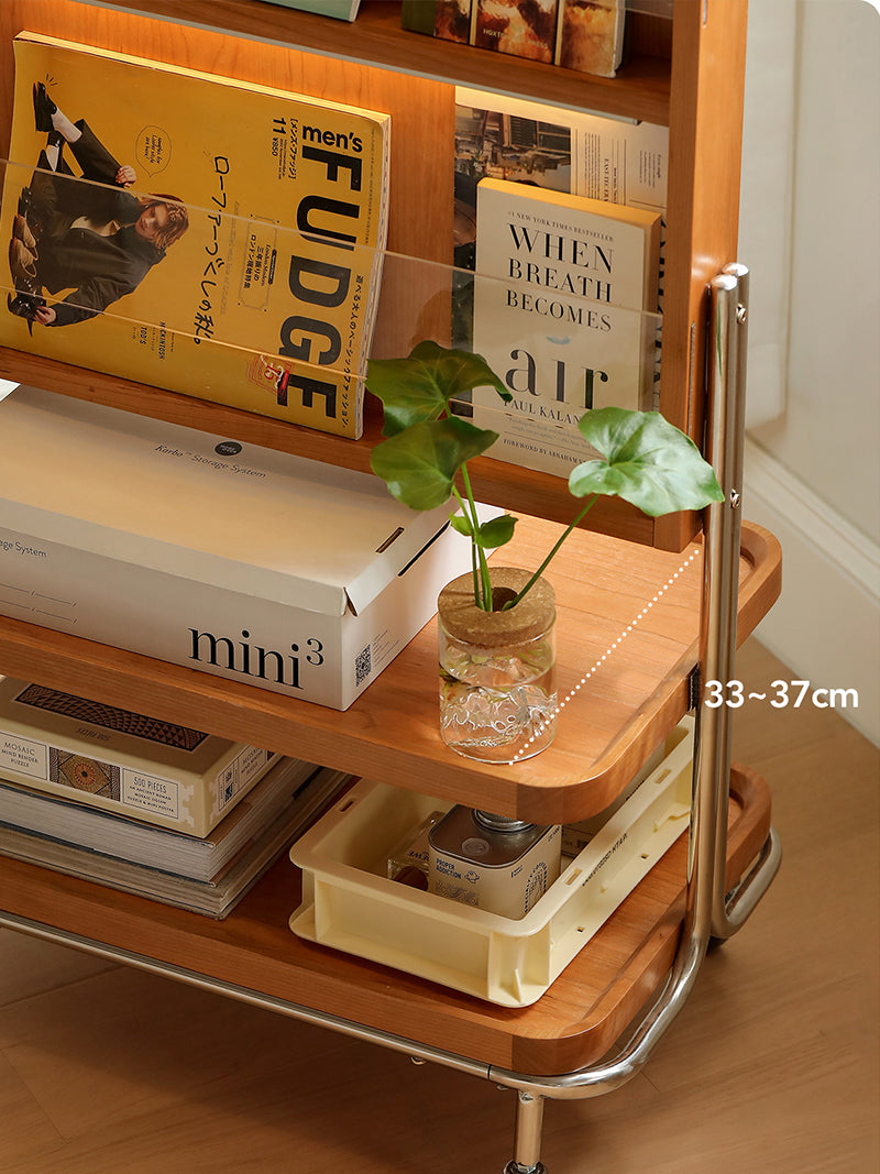 全身鏡可移動鏡子收納雜誌架實木穿衣鏡落地鏡