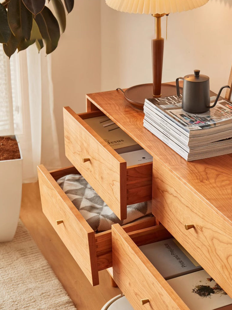 斗櫃實木臥室日式家具收納櫃櫻桃木收納櫃