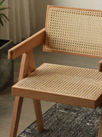 Cherry wood lounge chair in home office