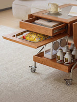 compact folding coffee table with wheels for small apartment 小戶型帶腳輪摺疊茶几 方便在房間內移動