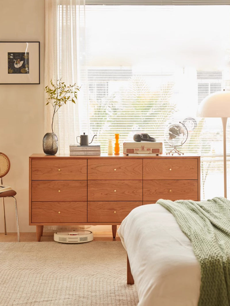 斗櫃實木臥室日式家具收納櫃櫻桃木收納櫃