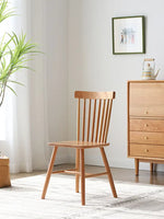wooden dining chair with natural wood grain