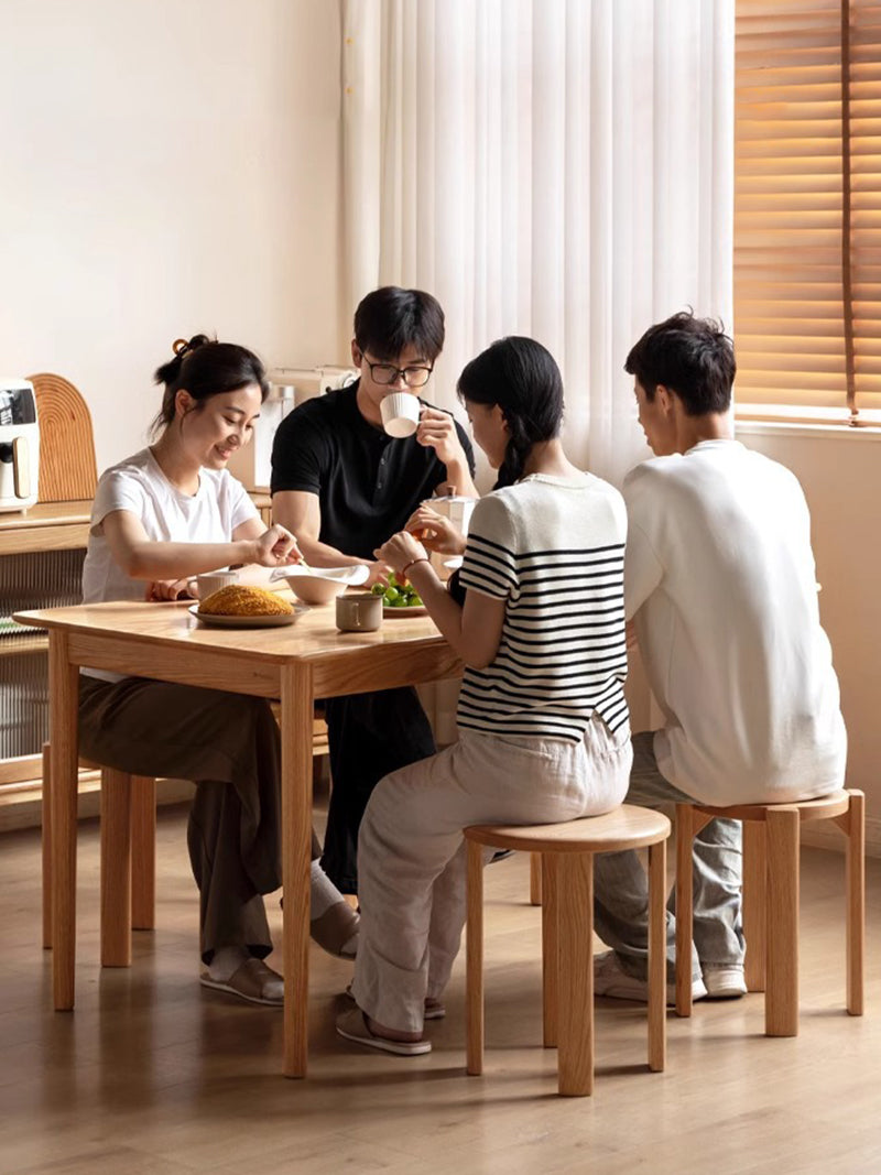 實木堆疊凳餐廳家用可疊放凳子圓凳組餐凳