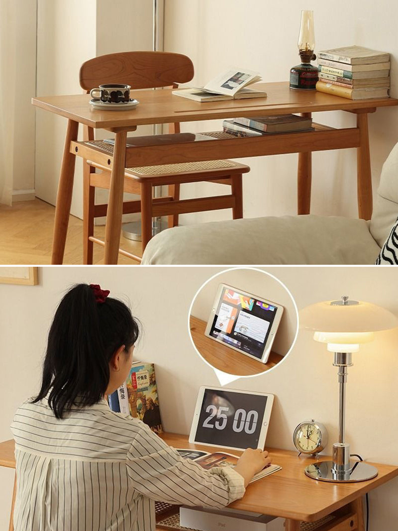 實木書桌學習辦公靠牆長條電腦桌