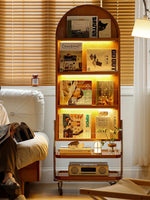 arched solid wood full length mirror with storage shelves 拱形櫻桃木實木全身鏡 搭配下方收納層板