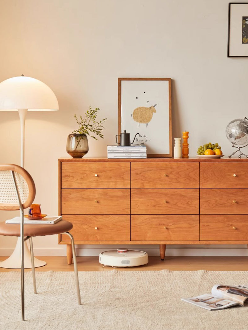 斗櫃實木臥室日式家具收納櫃櫻桃木收納櫃