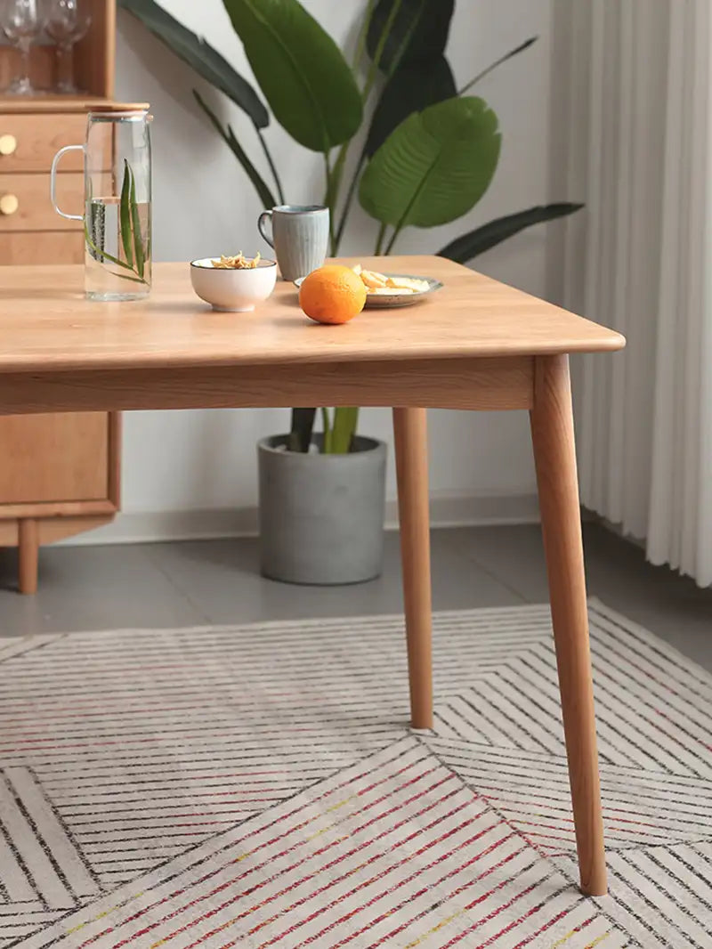 rectangular cherry wood dining table for four