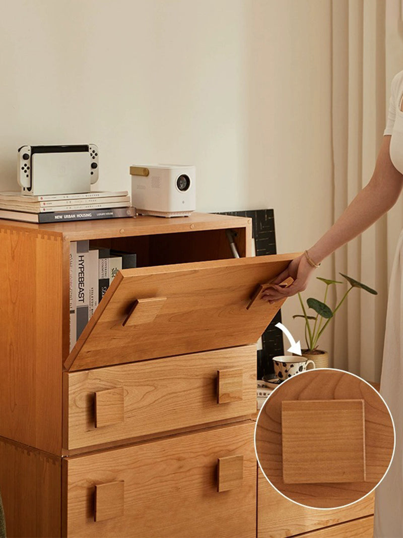 櫻桃木實木現代模組組合櫃日式多功能收納斗櫃