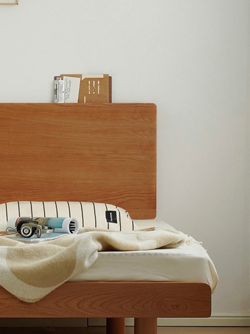 櫻桃木實木床塌米雙人實木床架櫻桃木家具