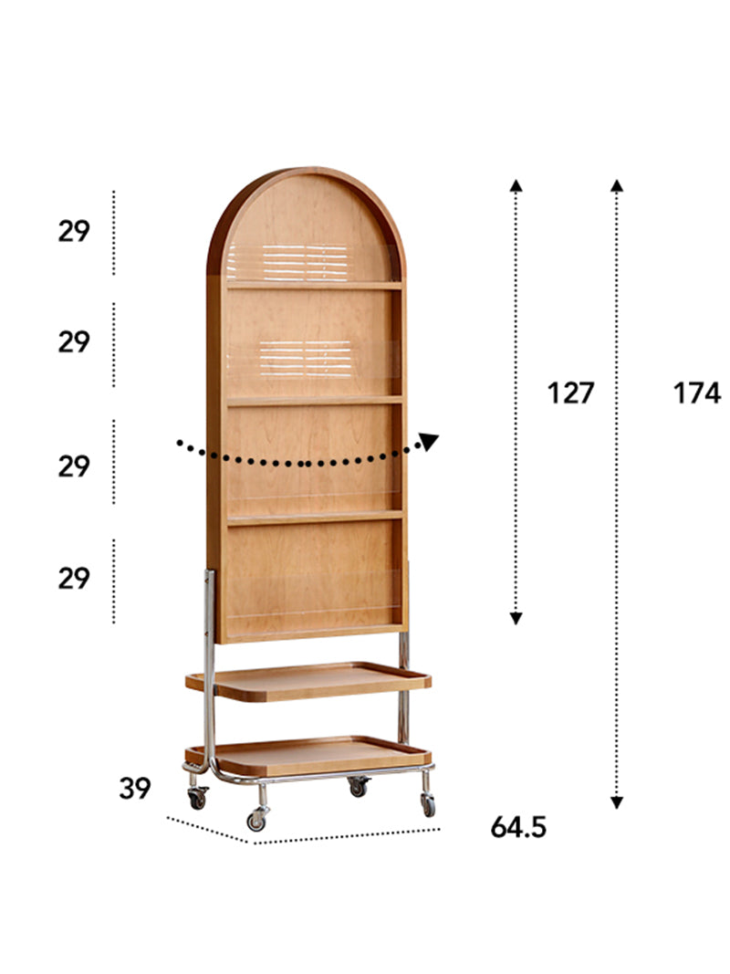 全身鏡可移動鏡子收納雜誌架實木穿衣鏡落地鏡