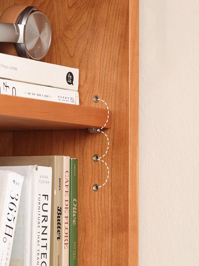 轉角書櫃實木極窄置物高窄書架櫻桃木落地夾縫收納櫃