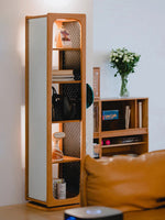 小戶型臥室使用櫻桃木旋轉穿衣鏡書櫃