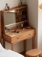 mirror vanity desk used as study and makeup table 可兼作書桌與梳妝桌的多功能實木桌