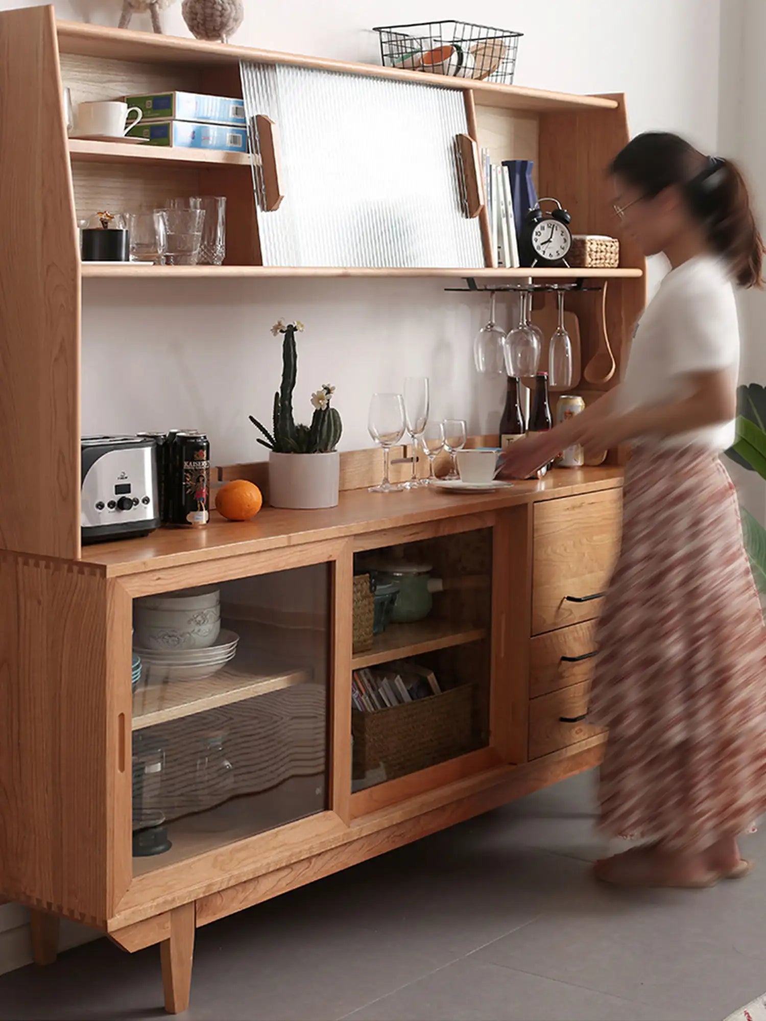 modern minimalist wooden sideboard 現代簡約原木餐邊櫃