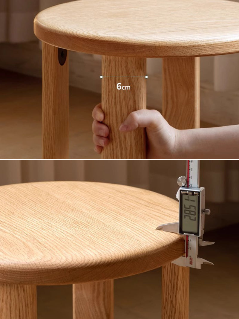 实木堆叠凳餐厅家用可叠放凳子橡木叠叠乐圆凳组合餐凳